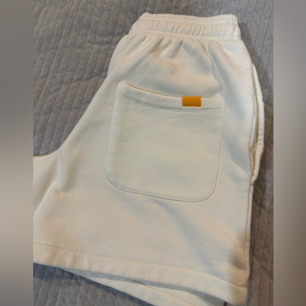 Yellow Label Unisex Cream Athletic Sweat Shorts